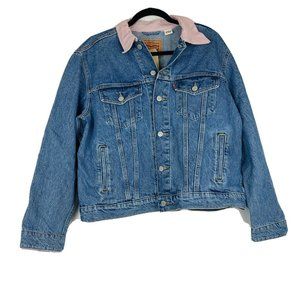 Levi's Cotton Ex-Boyfriend Corduroy-Collar Denim T